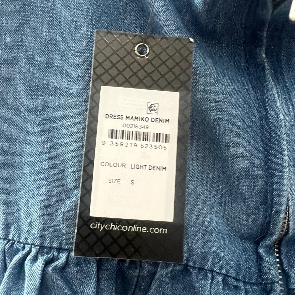City Chic Blue Denim Mini Dress - Picture 8 of 8